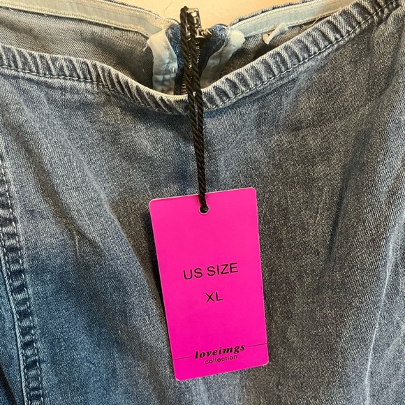 NWT Tie Straps Denim Skater Dress - Picture 7 of 8